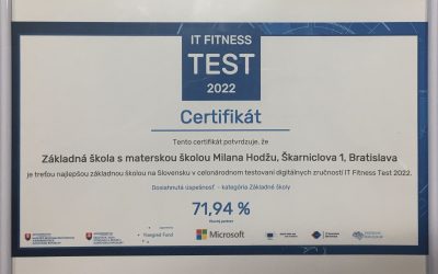 Vynikajúce výsledky našej školy v celoslovenskej súťaži IT Fitness Test
