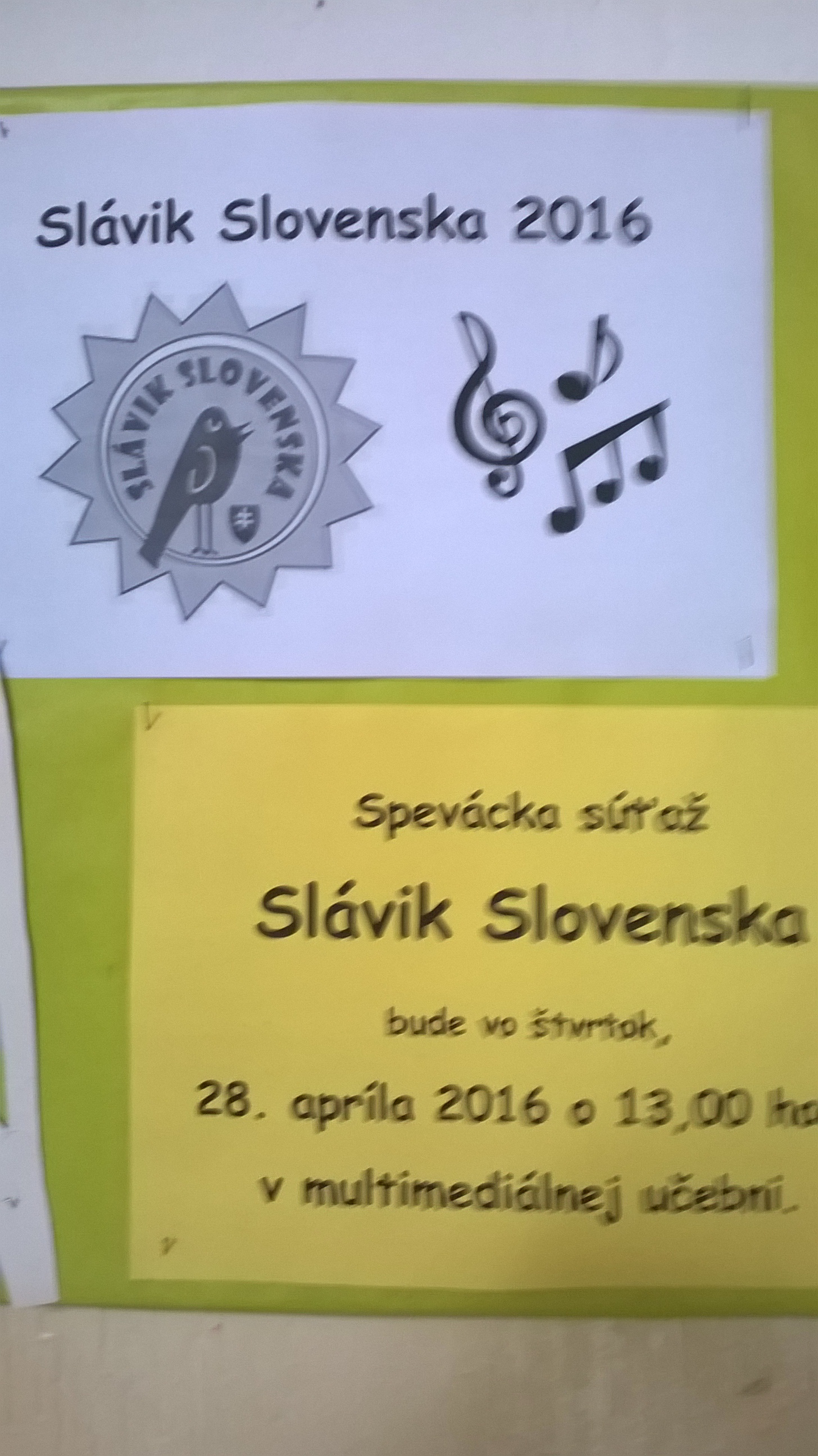 Školské kolo Slávik Slovenska 2016
